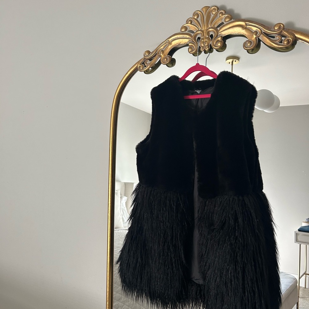 Black Faux Fur Vest